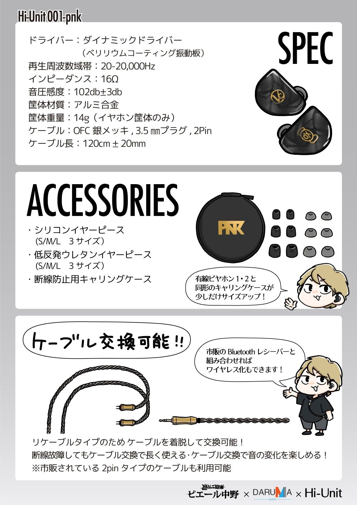 【送料無料】有線ピヤホン3 (Hi-Unit 001-pnk)