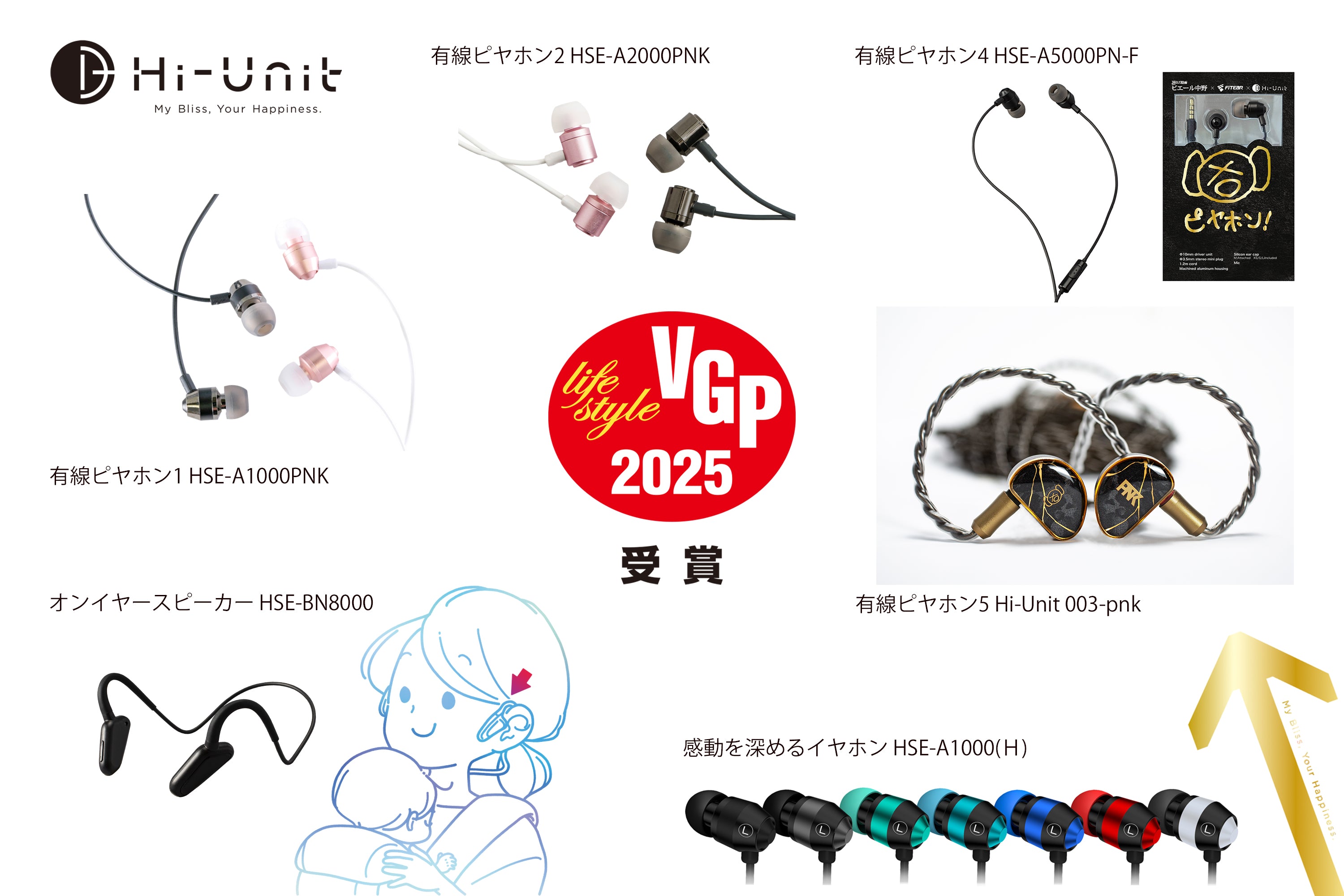 送料無料】耳元（オンイヤー）スピーカー HSE-BN8000-M (固定式) – Hi